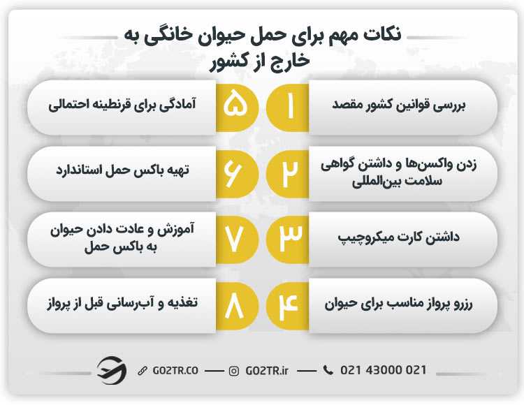 نکات مهم برای حمل حیوان خانگی به خارج از کشور