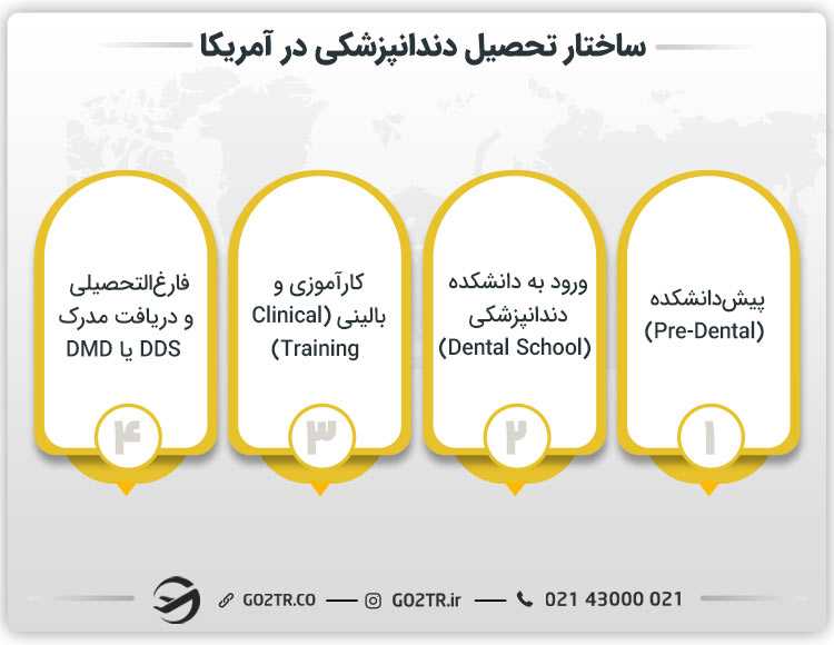 ساختار تحصیل دندانپزشکی در آمریکا