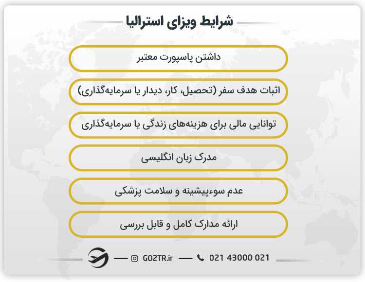 شرایط ویزای استرالیا