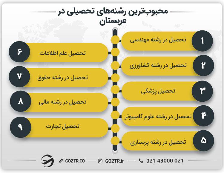 محبوبترین رشتههای تحصیلی در عربستان