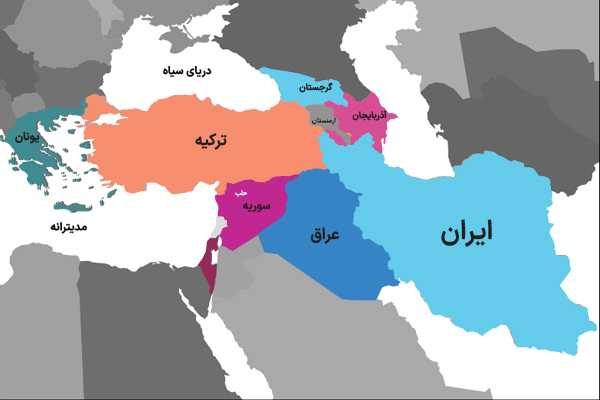 نقشه کشور ترکیه و همسایگانش