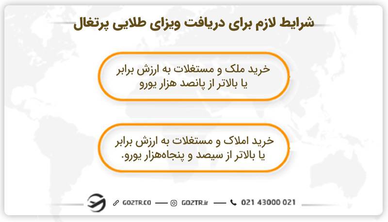 شرایط لازم برای دریافت ویزای طلایی پرتغال