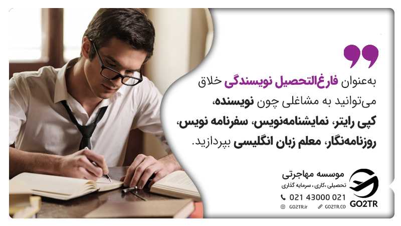 ۱۰ شغل فارغالتحصیلان دارای مدرک نویسندگی خلاق