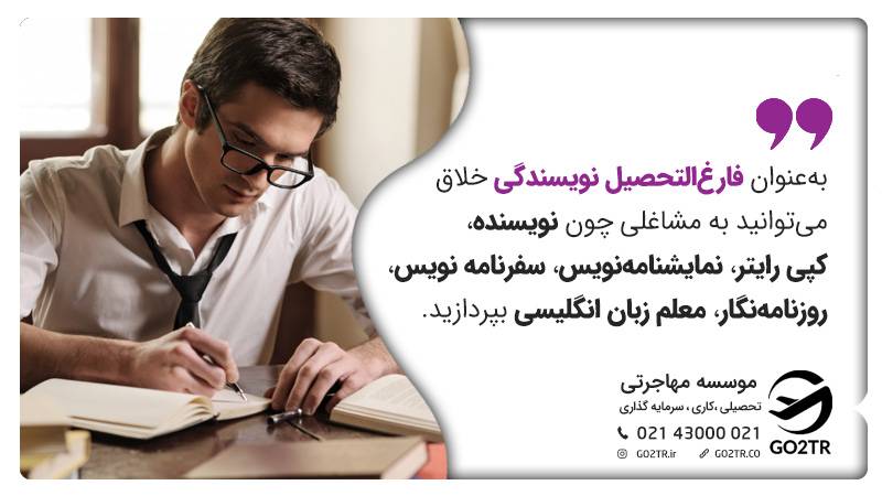 ۱۰ شغل فارغ‌التحصیلان دارای مدرک نویسندگی خلاق