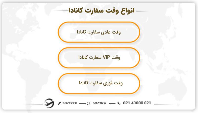 انواع وقت سفارت کانادا