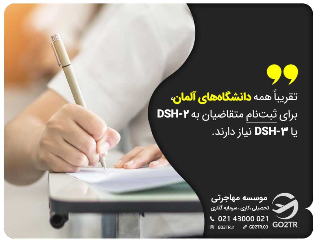 مقایسه آزمون TestDaf با DSH و سطح موردنیاز آزمون DSH