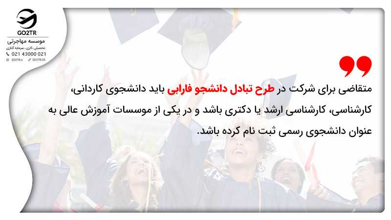 شرایط شرکت در بورسیه تبادل دانشجو فارابی ترکیه
