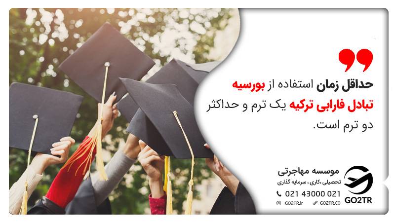 حداقل زمان استفاده از بورسیه تبادل دانشجو فارابی ترکیه