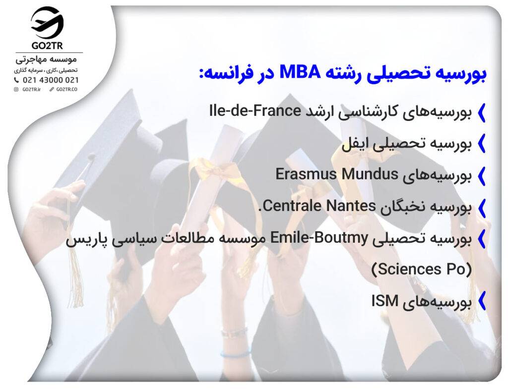 بورسیه تحصیلی رشته MBA در فرانسه