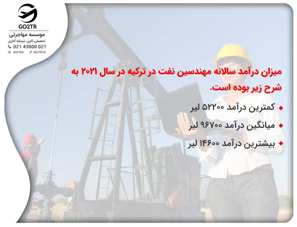 درآمد رشته مهندسی نفت ترکیه