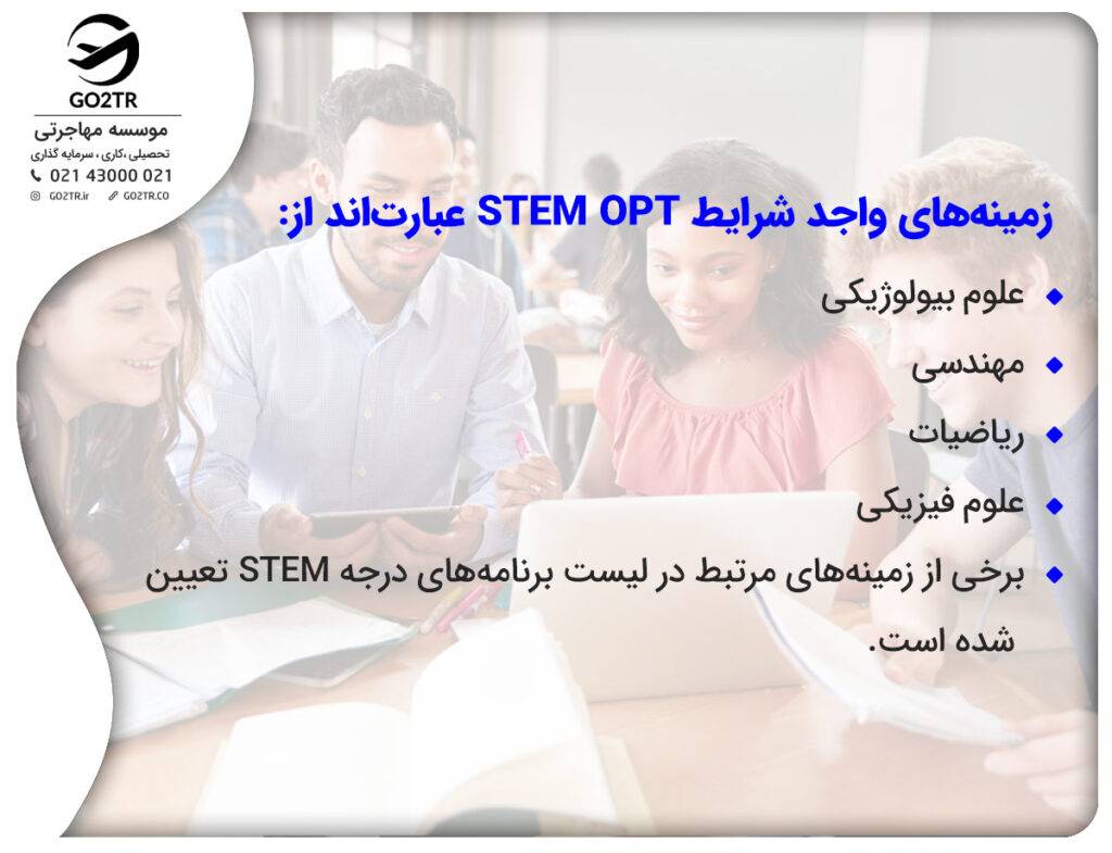 زمینه‌های واجد شرایط STEM OPT 
