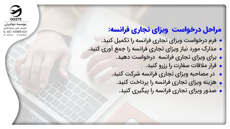 مراحل درخواست ویزای تجاری فرانسه                  
