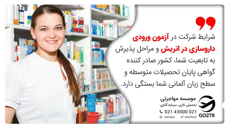 مراحل شما در آزمون ورودی داروسازی در اتریش و مراحل پذیرش به تابعیت شما، کشور صادر کننده گواهی پایان تحصیلات متوسطه و سطح زبان آلمانی شما بستگی دارد.