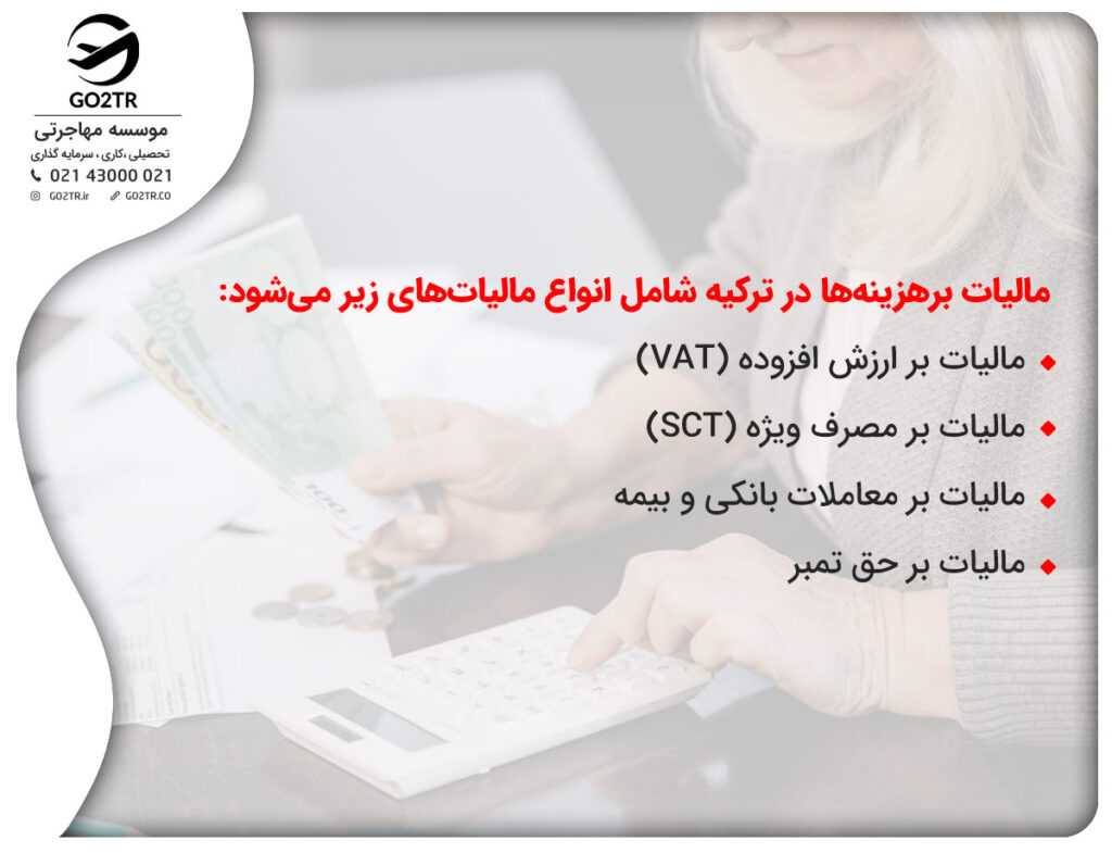 مالیات در ترکیه از نوع مالیات بر هزینه ها
