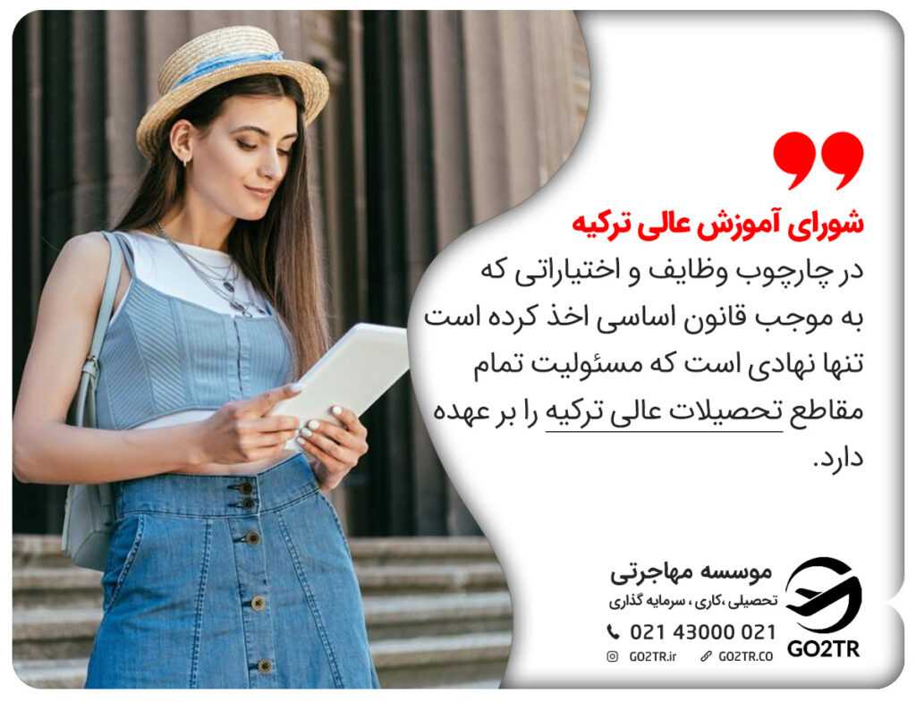مسئولیت شورای آموزش عالی YOK ترکیه