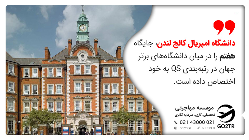 جایگاه دانشگاه امپریال کالج لندن در رتبه‌بندی QS