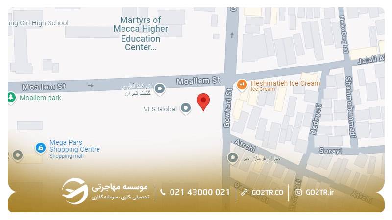موقعیت مرکز VFS گلوبال فرانسه