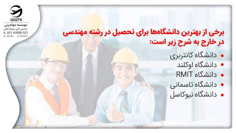 برخی از بهترین دانشگاه‌ها برای تحصیل در رشته مهندسی در خارج 
