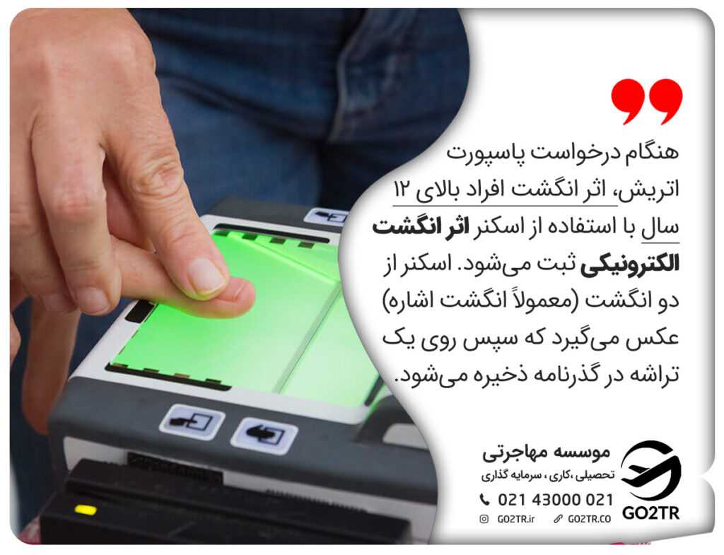 انگشت نگاری برای اخذ پاسپورت اتریش