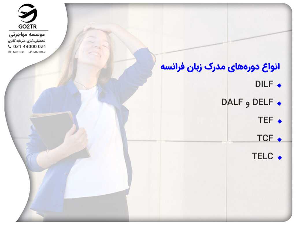 مدرک دورههای زبان فرانسه