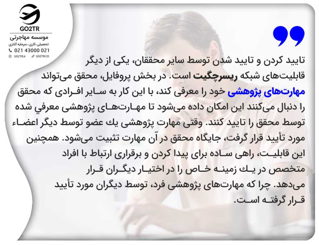 ویژگی‌هایی جذاب شبکه اجتماعی ریسرچ گیت