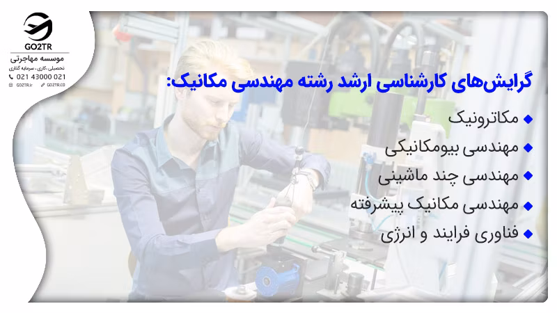 گرایشهای کارشناسی ارشد در رشته مهندسی مکانیک