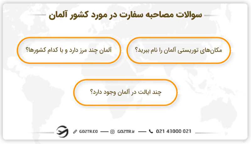سوالات مصاحبه سفارت در مورد کشور آلمان