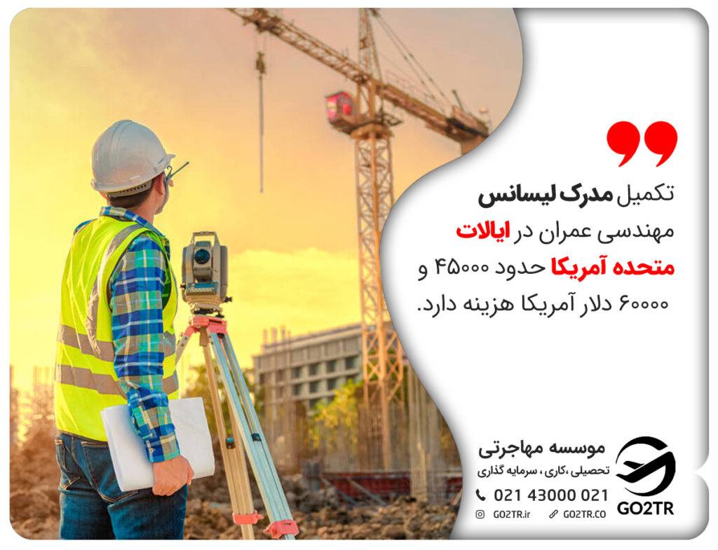 هزینه‌ تحصیل رشته عمران در آمریکا در مقطع کارشناسی