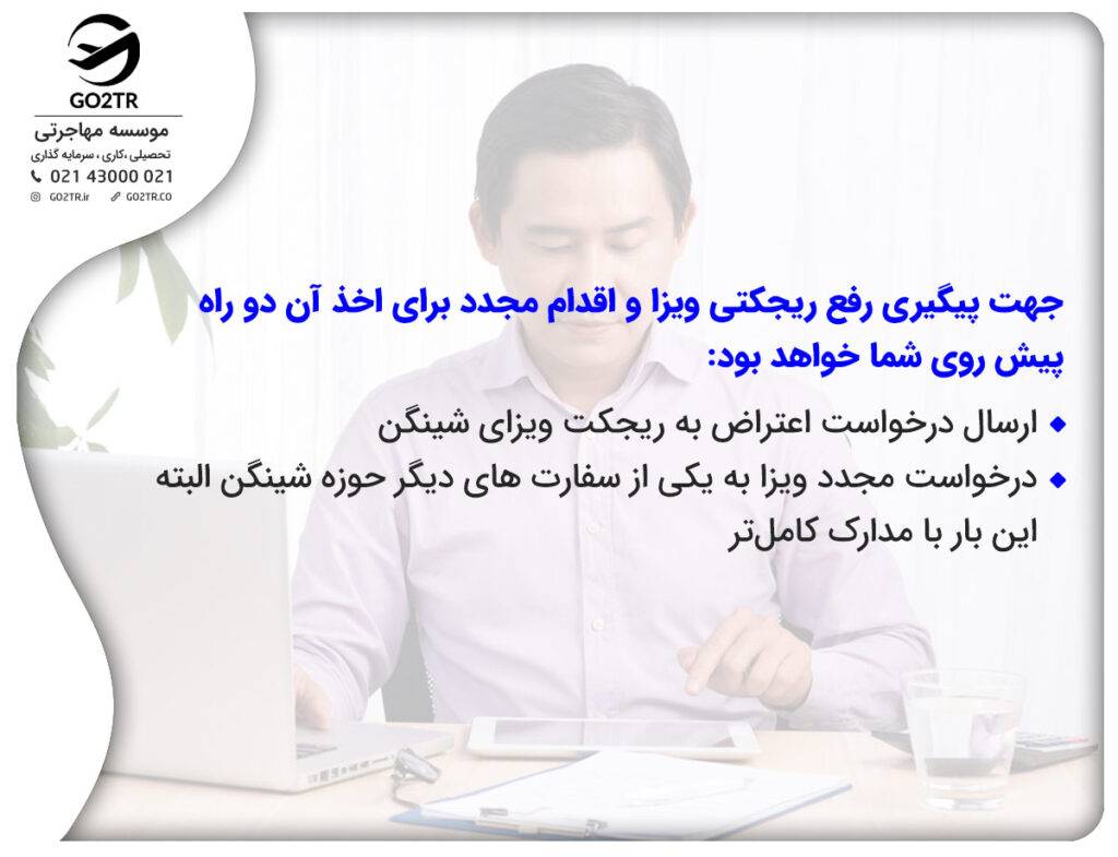 پیگیری رفع ریجکتی ویزای فرانسه