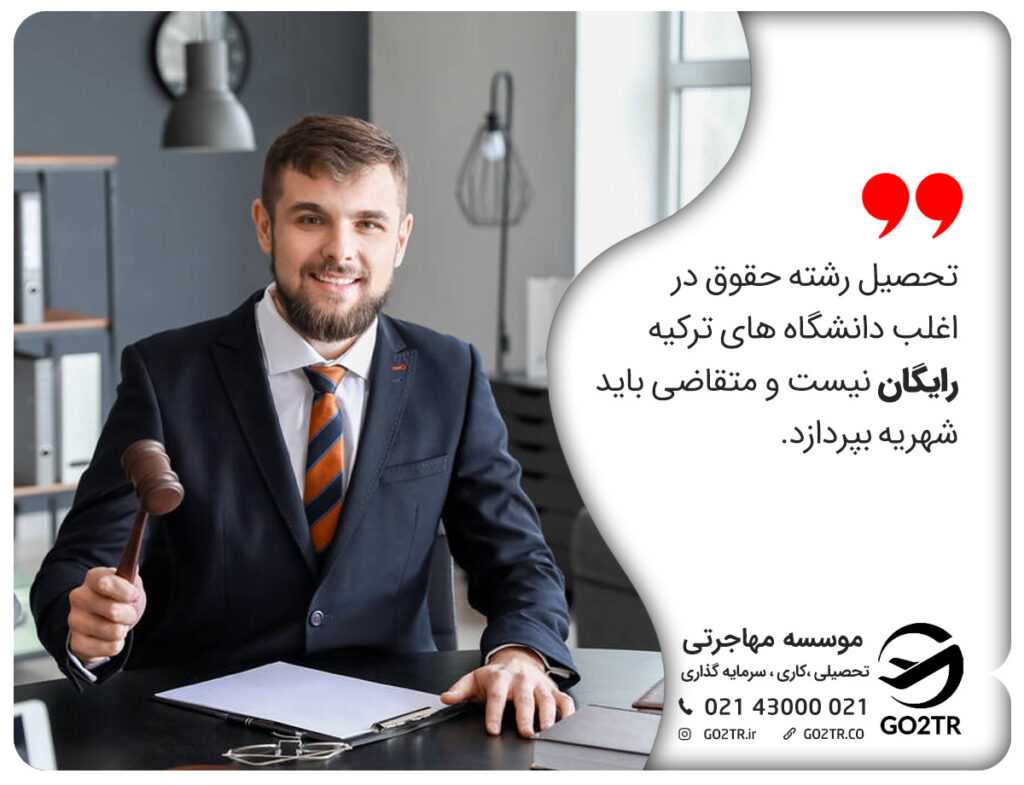 هزینه تحصیل رشته حقوق در ترکیه