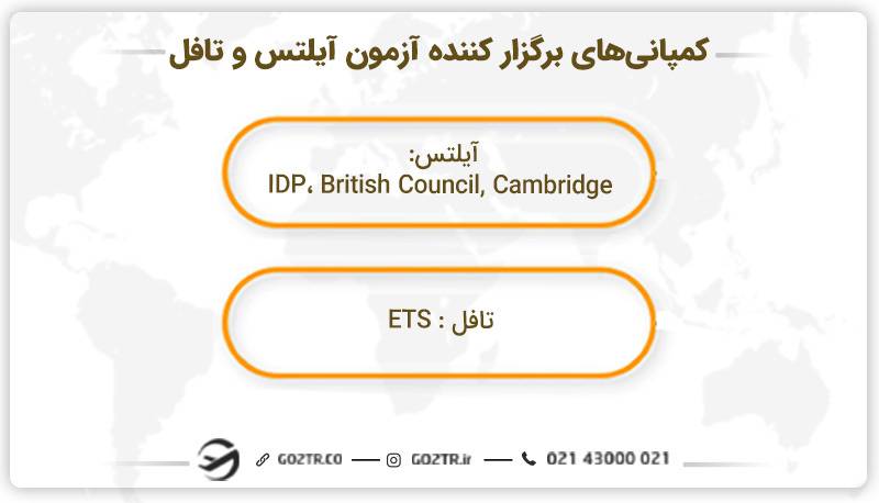 کمپانی‌های برگزارکننده آزمون تافل و آیلتس
آزمون تافل بهتر است یا آیلتس؟