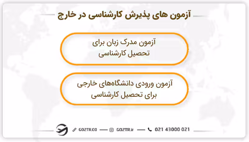 آزمون های پذیرش کارشناسی در خارج
