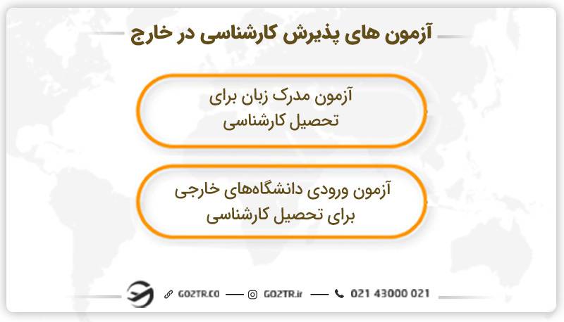آزمون‌ های پذیرش کارشناسی در خارج