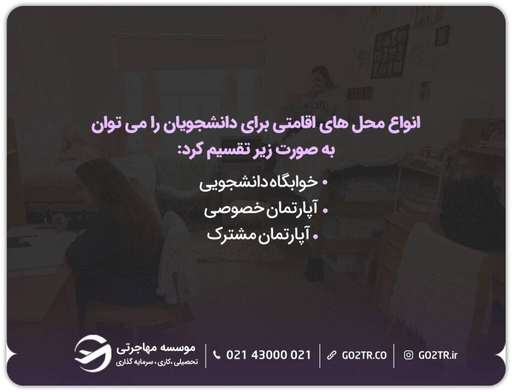 انواع اقامتگاه و خوابگاه های دانشجویی اتریش