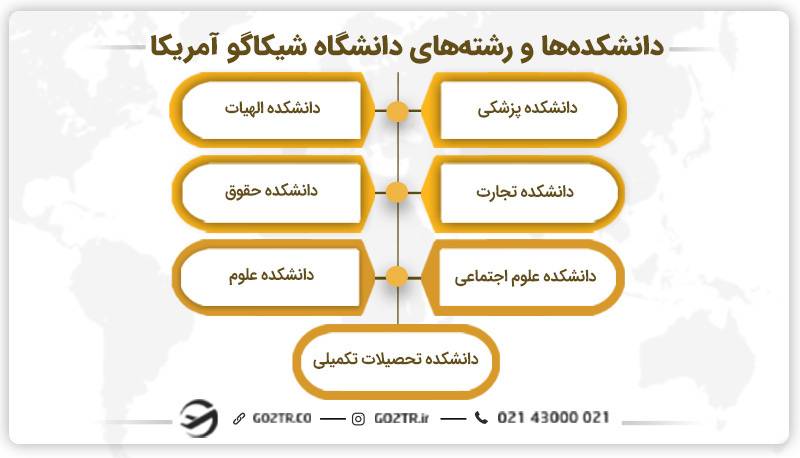 دانشکده ها و رشته های دانشگاه شیکاگو آمریکا