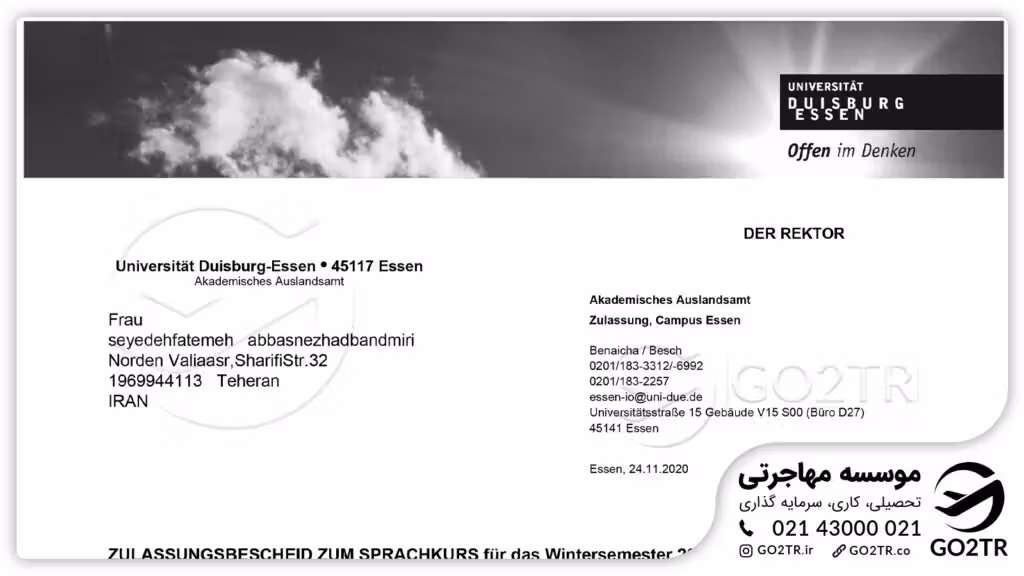 تحصیل مهندسی مکانیک در آلمان و پرونده موفق GO2TR در اخذ پذیرش از دانشگاه های برتر آلمان