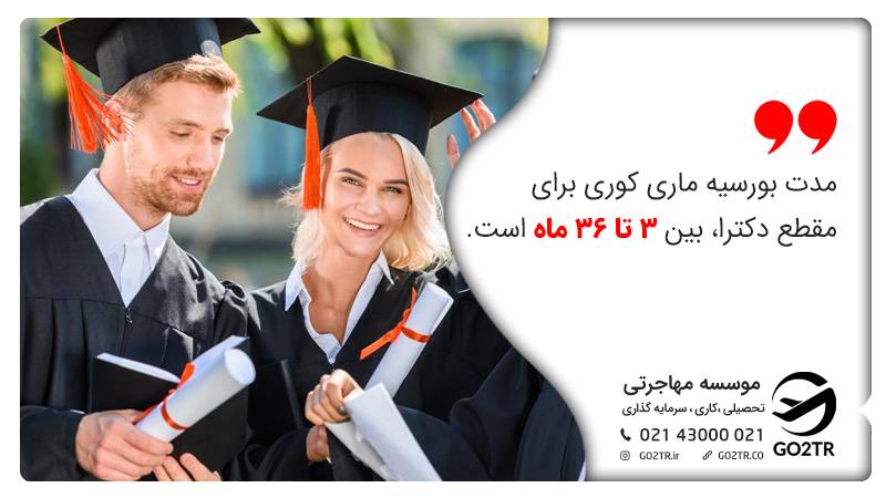 مدت بورسیه ماری کوری برای دوره دکترا