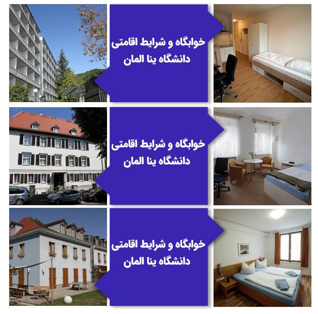 خوابگاه و شرایط اقامتی دانشگاه ینا المان