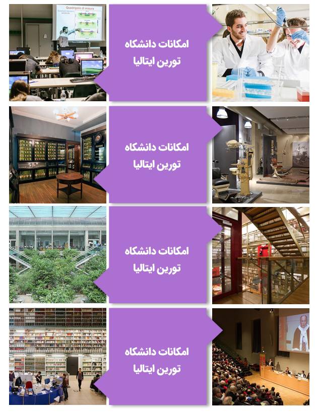 امکانات دانشگاه تورین ایتالیا