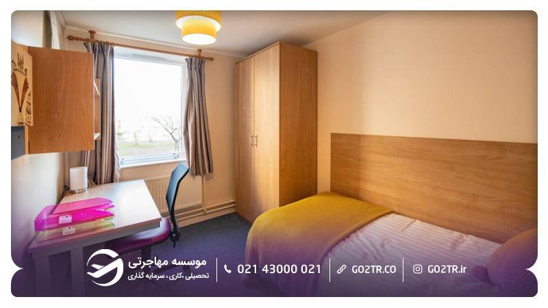تصویری از یکی از اتاق‌های خوابگاه Grant Court دانشگاه آبردین انگلستان