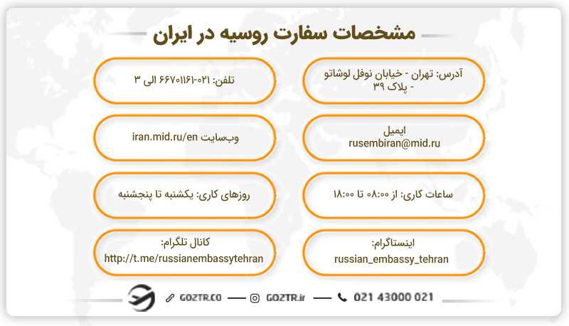 مشخصات سفارت روسیه در ایران