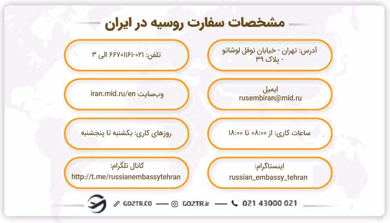 مشخصات سفارت روسیه در ایران