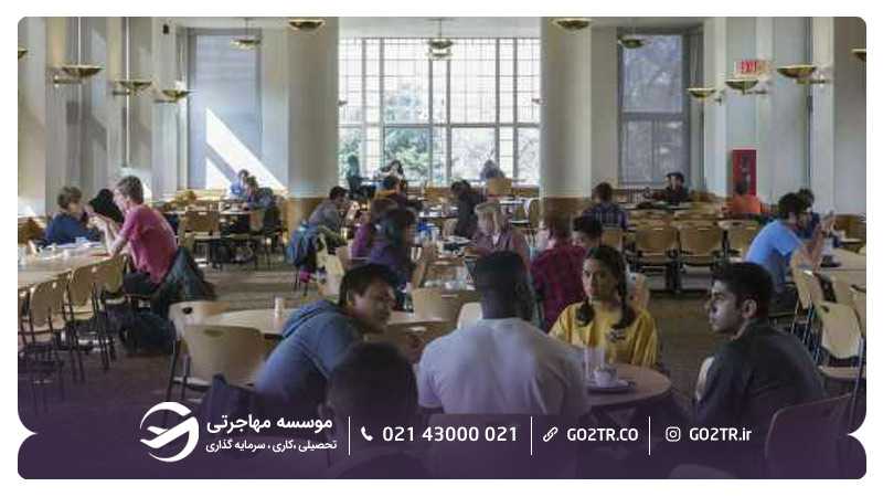 سالن غذاخوری خوابگاه دانشگاه مینهسوتا آمریکا