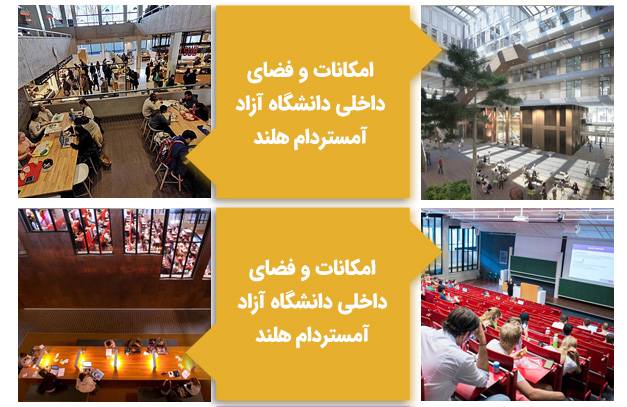 امکانات و فضای داخلی دانشگاه آزاد آمستردام هلند
