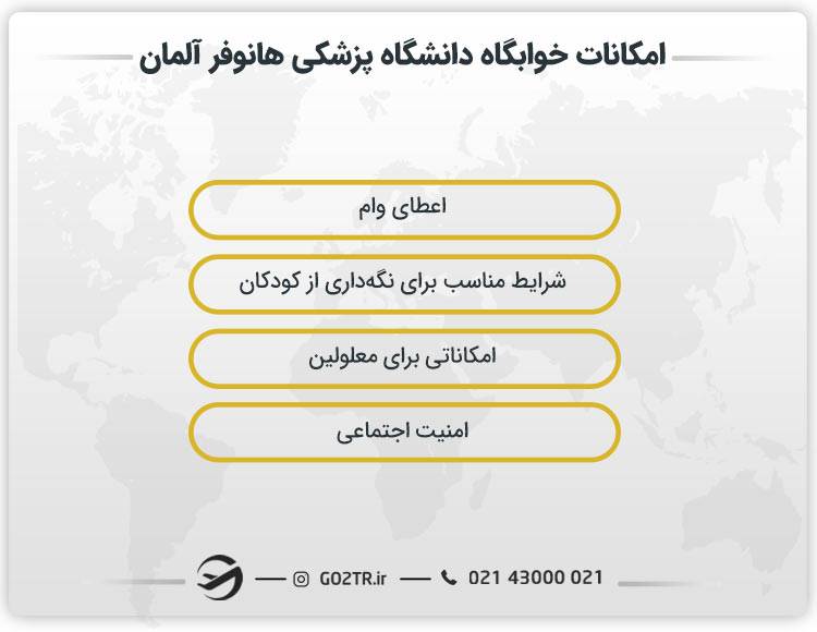  امکانات خوابگاه دانشگاه پزشکی هانوفر آلمان
