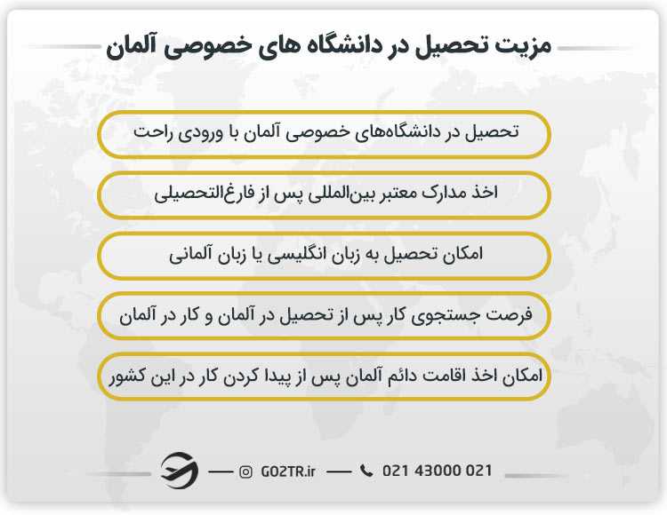 مزیت تحصیل در دانشگاه های خصوصی آلمان