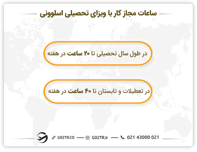 ساعات مجاز کار با ویزای تحصیلی اسلوونی 