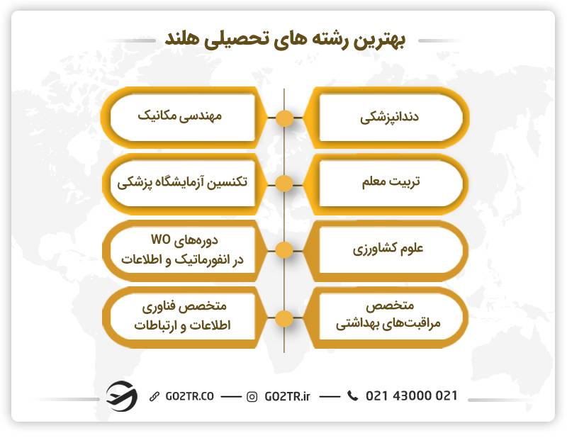 بهترین رشته های تحصیلی هلند
