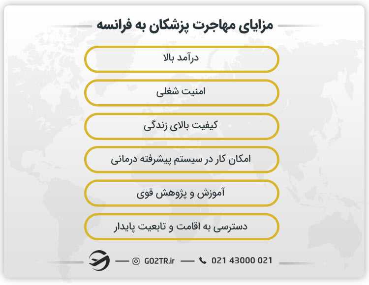 مزایای مهاجرت پزشکان به فرانسه