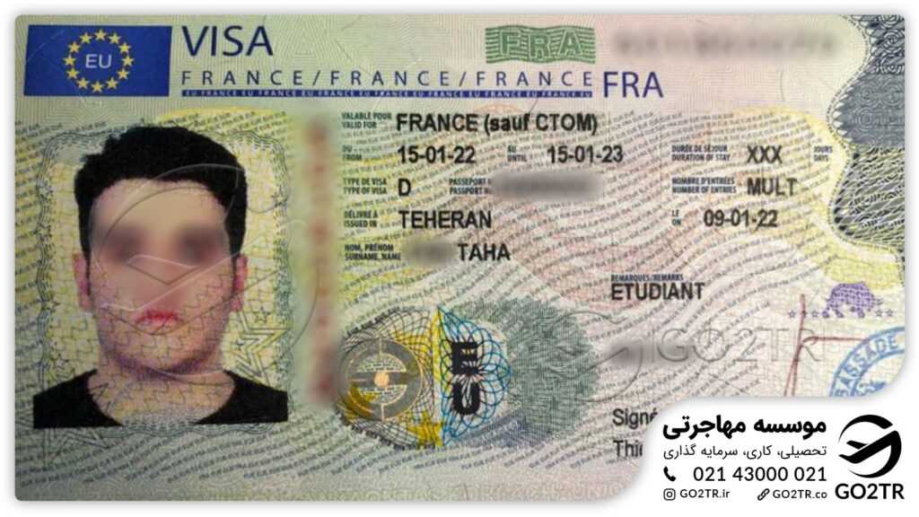 نمونه موفق اخذ ویزای فرانسه توصط کارشناسان GO2TR
